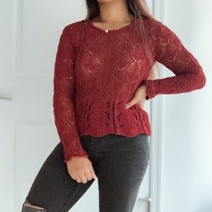 RARE Zara || NWOT Open-Knot Crochet Sweater